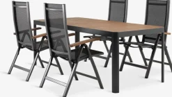 SIRDAL + SIRDALSIRDAL L211 table eucalyptus + 4 SIRDAL chaises gris-JUTLANDIA Online
