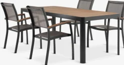 SIRDAL + SIRDALSIRDAL L211 table eucalyptus + 4 SIRDAL chaises gris-JUTLANDIA Discount