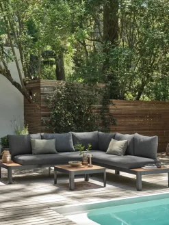 SIRDALEnsemble lounge SIRDAL 5 personnes gris foncé-JUTLANDIA Online