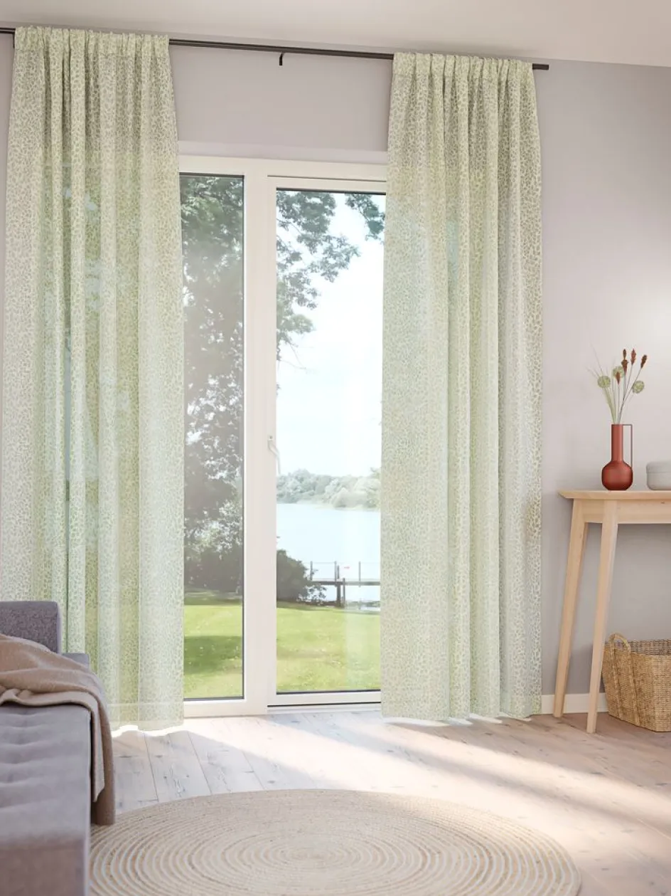 SKASENRideau SKASEN 1x140x300 feuilles vert poudré-JYSK Discount