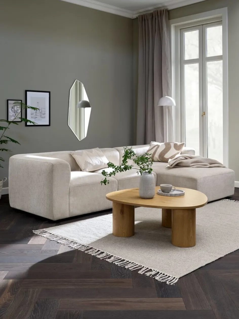 SKEJBYCanapé modulable SKEJBY 3personnes méridienne tissu beige-JYSK Discount