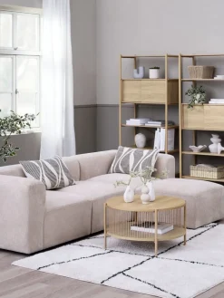 SKEJBYCanapé modulable SKEJBY 3 personnes a/pouf tissu beige-JYSK Best