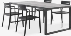 SONNERUP + INGSTRUPSONNERUP L215 table gris + 4 INGSTRUP chaises noir-JYSK Best