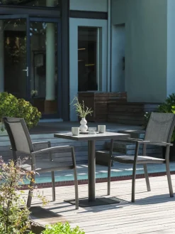 STENUNGSUND + STRANDBYSTENUNGSUND L60 table + 2 STRANDBY chaises gris-JYSK Outlet