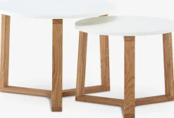 SVENSTRUPTables gigognes SVENSTRUP Ø60/50 blanc/chêne naturel 2 pcs-Royal Oak Outlet