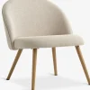 THORUPFauteuil THORUP tissu beige/coloris chêne-JYSK Clearance