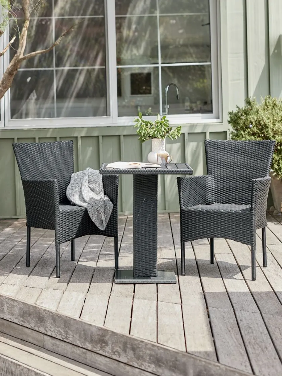 THY + AIDTTHY L60 table + 2 AIDT chaises noir-JYSK Outlet
