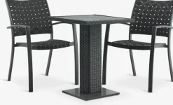 THY + GLOMFJORDTHY L60 table + 2 GLOMFJORD chaises noir-JUTLANDIA Best