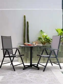 TIPMOSE + MELLBYTIPMOSE L70 table gris + 2 MELLBY chaises noir-JYSK Clearance