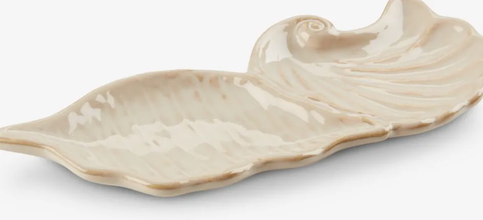 TORTUNAPlateau TORTUNA 10x25cm forme coquillage beige-JYSK Discount