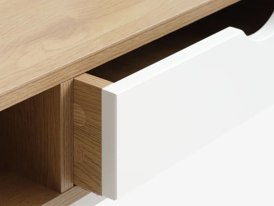 TRAPPEDALBureau TRAPPEDAL 48x95 1 tiroir coloris chêne chaud/blanc-JYSK Sale