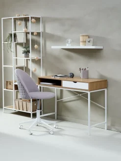 TRAPPEDALBureau TRAPPEDAL 48x95 1 tiroir coloris chêne chaud/blanc-JYSK Sale