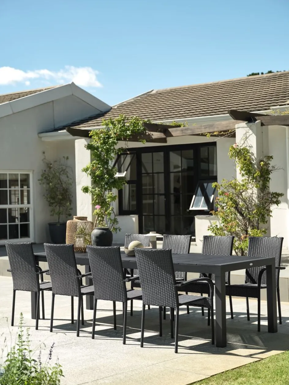 TYDALTable de jardin TYDAL l95xl208/272 noir-JUTLANDIA Clearance