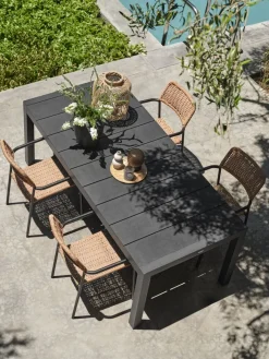 TYDALTable de jardin TYDAL l95xl208/272 noir-JUTLANDIA Clearance