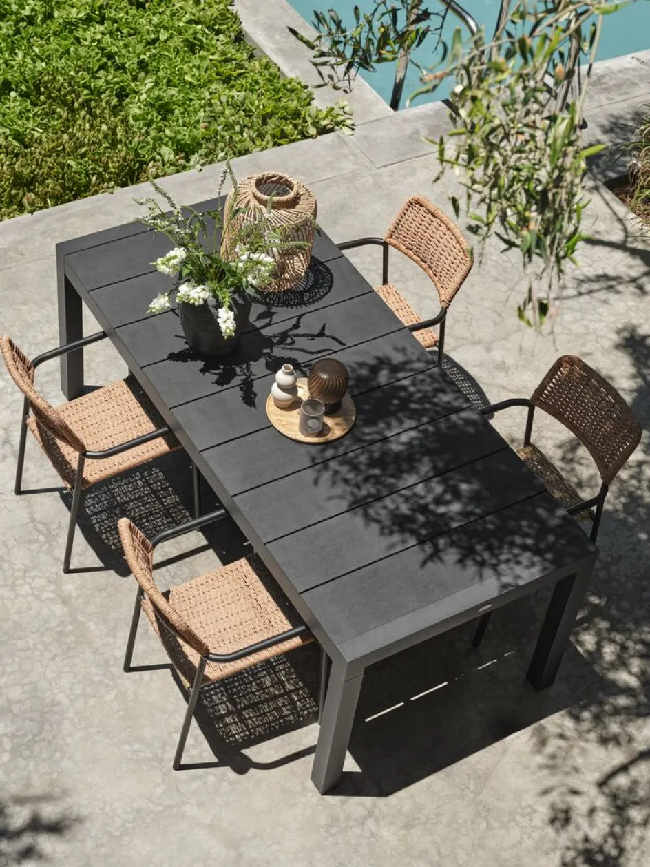 TYDALTable de jardin TYDAL l95xl208/272 noir-JUTLANDIA Clearance