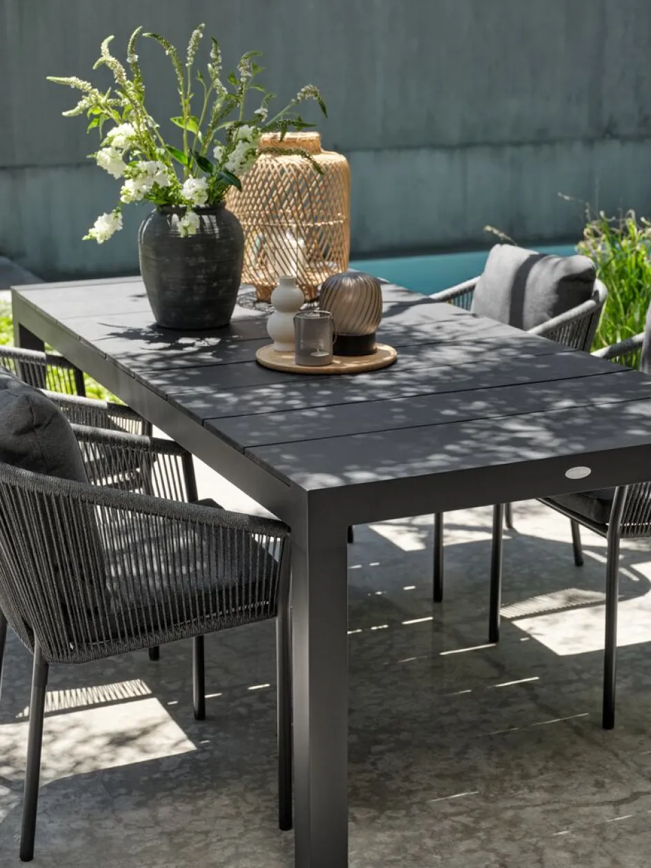 TYDALTable de jardin TYDAL l95xl208/272 noir-JUTLANDIA Clearance