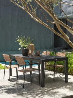 TYDALTable de jardin TYDAL l95xl208/272 noir-JUTLANDIA Clearance