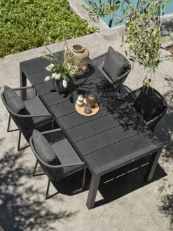 TYDALTable de jardin TYDAL l95xl208/272 noir-JUTLANDIA Clearance