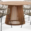 UDBYNEDER + ILDERHUSEUDBYNEDER Ø120 table teck + 4 ILDERHUSE chaises natural-JUTLANDIA Outlet