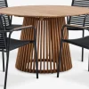 UDBYNEDER + NABEUDBYNEDER Ø120 table teck + 4 NABE chaises noir-JUTLANDIA Hot