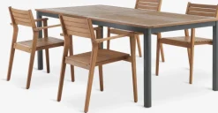 ULBJERG + HAMRAULBJERG L214/297 table + 4 HAMRA chaises eucalyptus-JUTLANDIA Discount