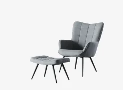 ULDUMRepose-pieds ULDUM tissu gris/noir-JYSK Sale