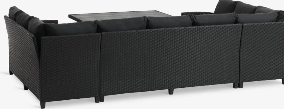 ULLEHUSEEnsemble lounge ULLEHUSE 9 personnes avec rangement noir-JYSK Discount