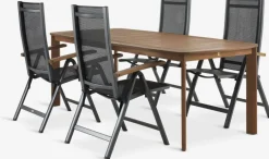 UVDAL + SIRDALUVDAL L223 table bois dur + 4 SIRDAL chaises gris-JYSK Best