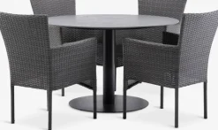 VAMDRUP + AIDTVAMDRUP Ø120 table + 4 AIDT chaises gris-JYSK Best
