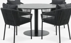 VAMDRUP + GILJAVAMDRUP Ø120 table + 4 GILJA chaises gris-JYSK Clearance