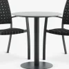 VAMDRUP + GLOMFJORDVAMDRUP Ø70 table gris + 2 GLOMFJORD chaises noir-JYSK Discount