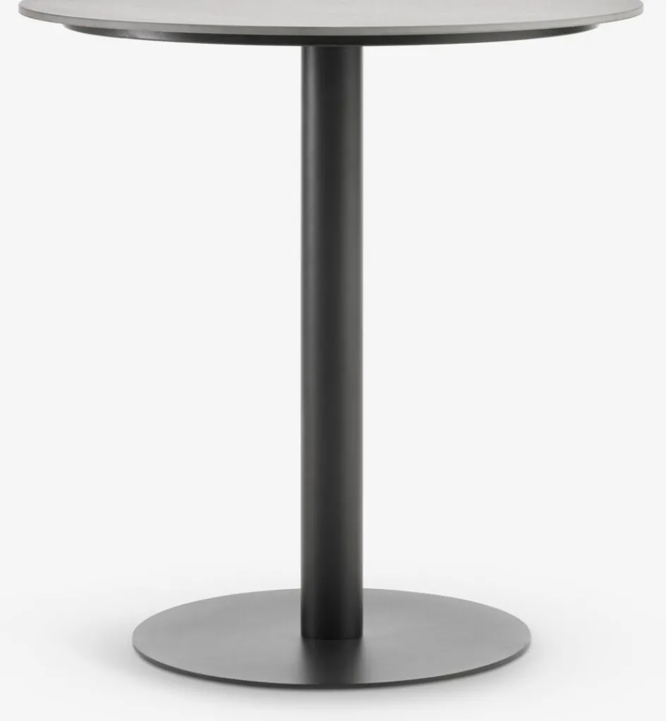 VAMDRUP + GLOMFJORDVAMDRUP Ø70 table gris + 2 GLOMFJORD chaises noir-JYSK Discount