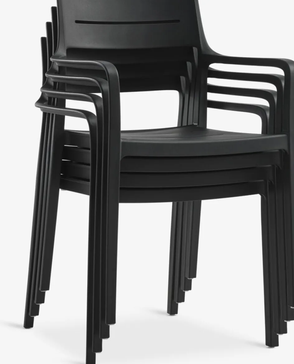 VAMDRUP + INGSTRUPVAMDRUP Ø120 table + 4 INGSTRUP chaises noir-JYSK