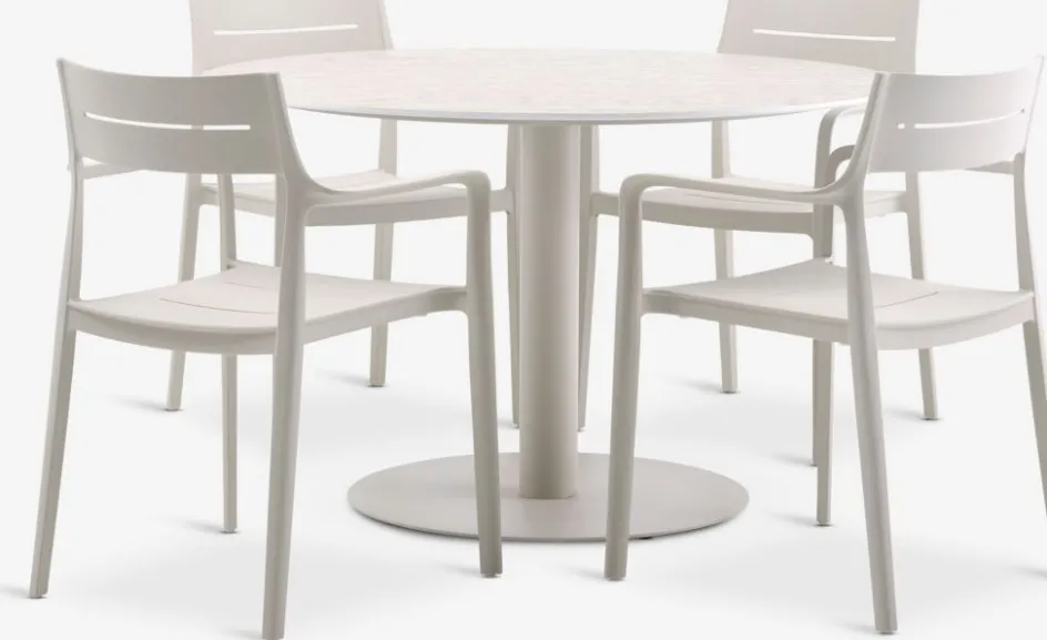 VAMDRUP + INGSTRUPVAMDRUP Ø120 table + 4 INGSTRUP chaises-JYSK Outlet