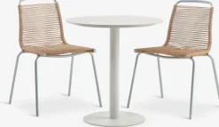 VAMDRUP + MIDDAGSBERGETVAMDRUP Ø70 table beige + 2 MIDDAGSBERGET chaises naturel-JYSK Best