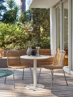 VAMDRUP + MIDDAGSBERGETVAMDRUP Ø70 table beige + 2 MIDDAGSBERGET chaises naturel-JYSK Best