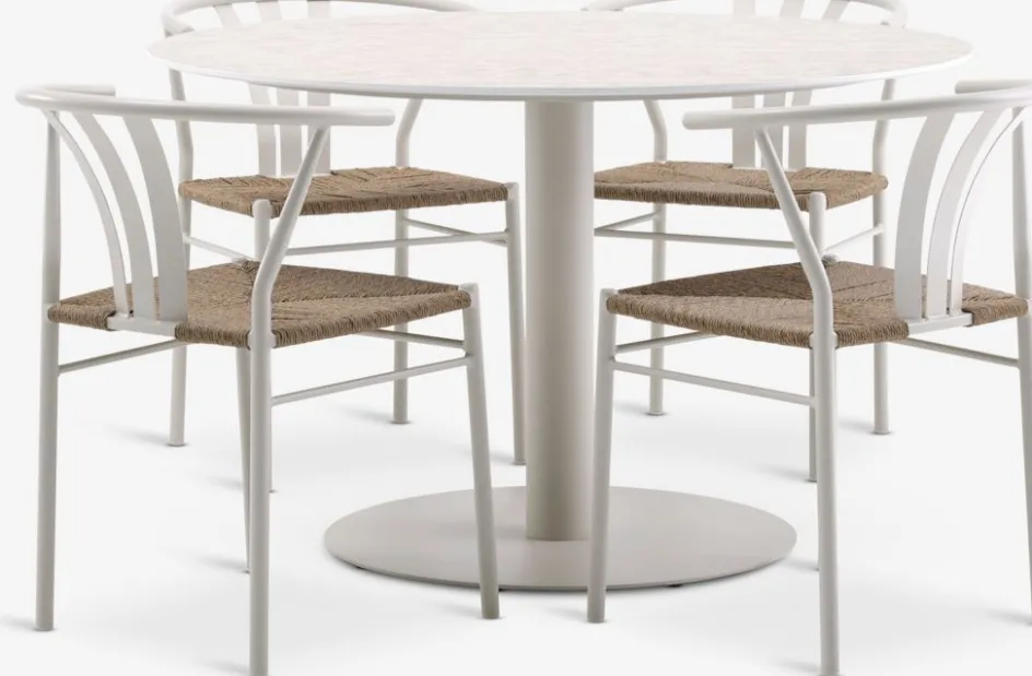 VAMDRUP + TAGMARKVAMDRUP Ø120 table + 4 TAGMARK chaises-JYSK Online