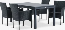 VATTRUP + AIDTVATTRUP L172/276 table + 4 AIDT chaises noir-JUTLANDIA Discount