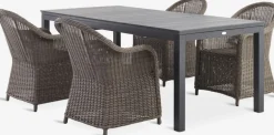 VATTRUP + GAMMELBYVATTRUP L206/321 table noir +4 GAMMELBY chaises gris-JUTLANDIA Discount