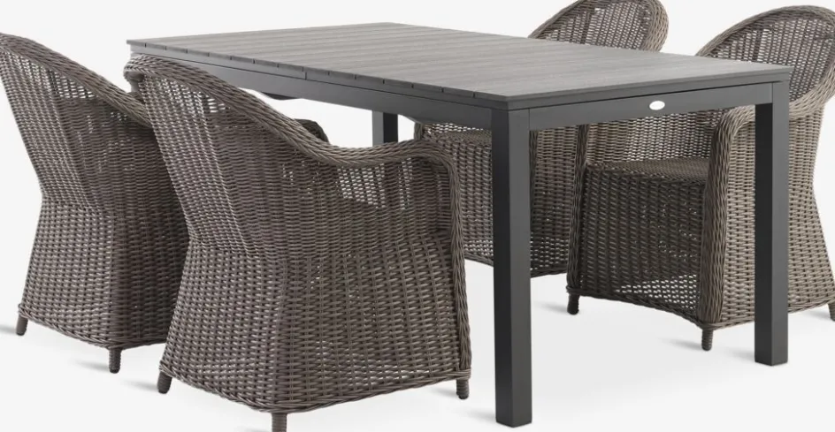 VATTRUP + GAMMELBYVATTRUP L172/276 table noir + 4 GAMMELBY chaises gris-JUTLANDIA Sale
