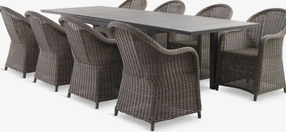 VATTRUP + GAMMELBYVATTRUP L172/276 table noir + 4 GAMMELBY chaises gris-JUTLANDIA Sale
