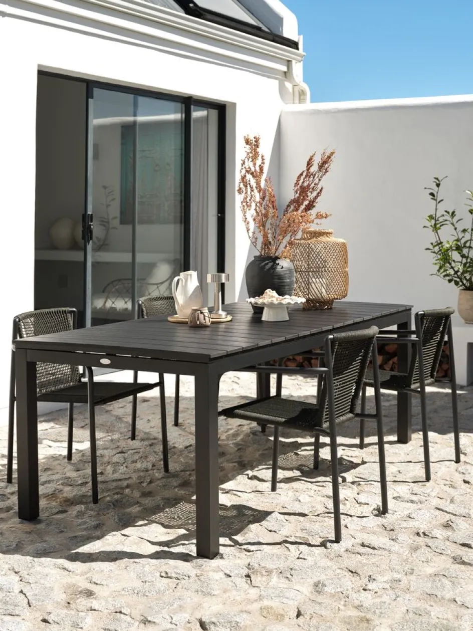 VATTRUPTable de jardin VATTRUP l95xL206/321 noir-JUTLANDIA Outlet