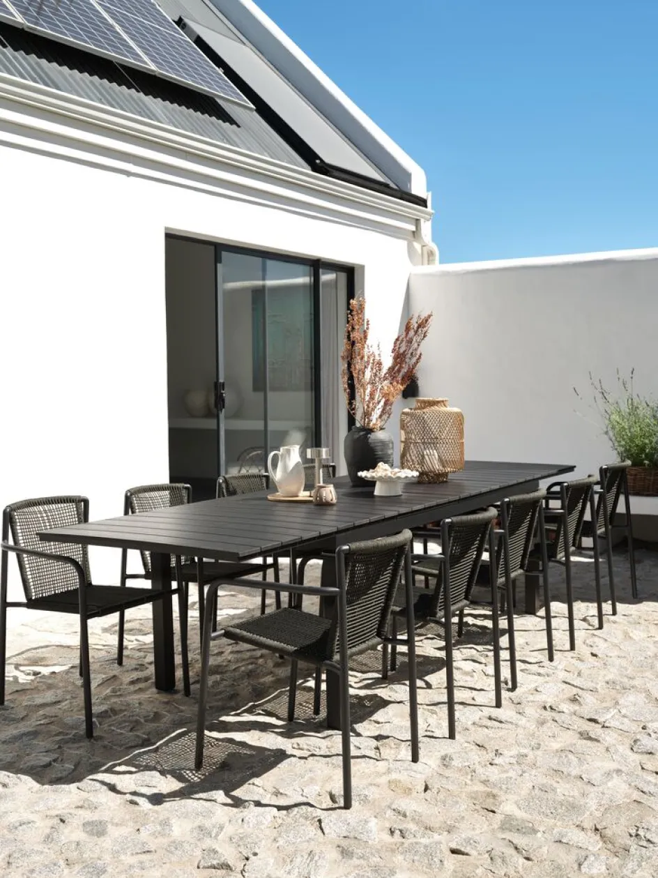 VATTRUPTable de jardin VATTRUP l95xL206/321 noir-JUTLANDIA Outlet
