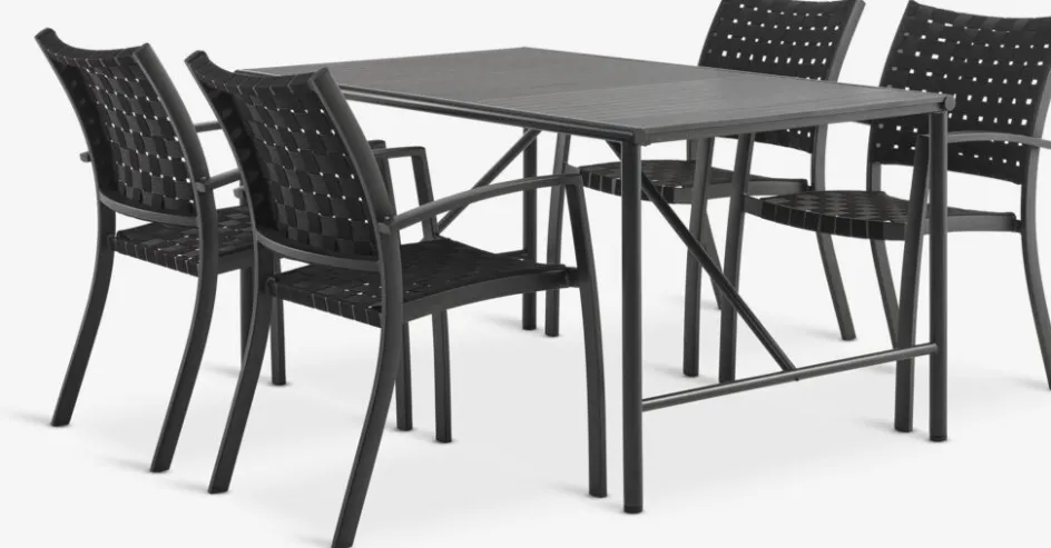 VIERLI + GLOMFJORDVIERLI L149 table + 4 GLOMFJORD chaises noir-JYSK Sale
