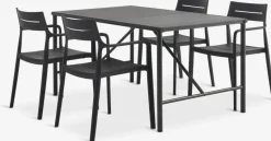 VIERLI + INGSTRUPVIERLI L149 table + 4 INGSTRUP chaises noir-JYSK Clearance