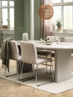 VORDINGBORG + HAMMELVORDINGBORG L198 table beige + 4 HAMMEL chaises beige-JYSK