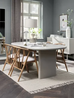 VORDINGBORG + LYKSBORGVORDINGBORG L198 table beige + 4 LYKSBORG chaises chêne nat.-JYSK New