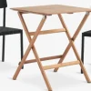 VRAADAL + HAGLEBUVRAADAL L62 table eucalyptus + 2 HAGLEBU chaises noir-JYSK Outlet